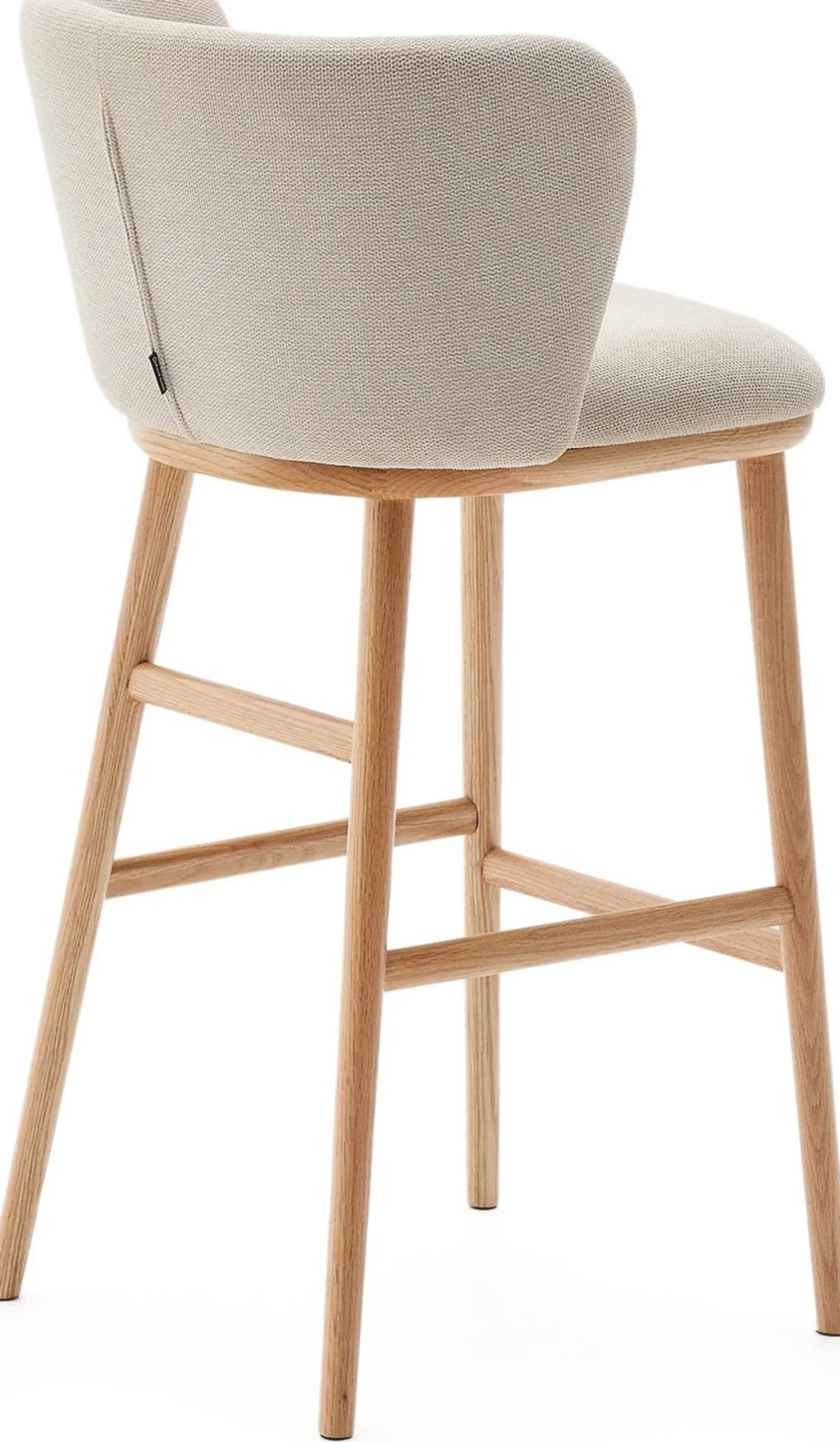 Stoffen Barkrukken-Kave Home Ciselia Hoog Barstoel Beige