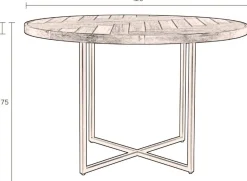 Houten Eettafels|Ronde Eettafels-Dutchbone Class Bistrotafel Brown