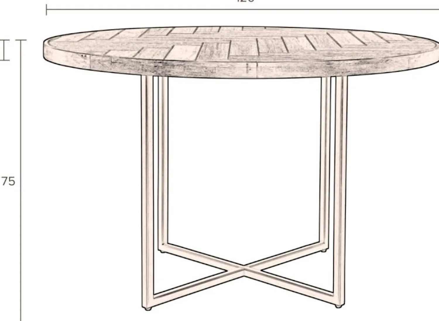 Houten Eettafels|Ronde Eettafels-Dutchbone Class Bistrotafel Natural