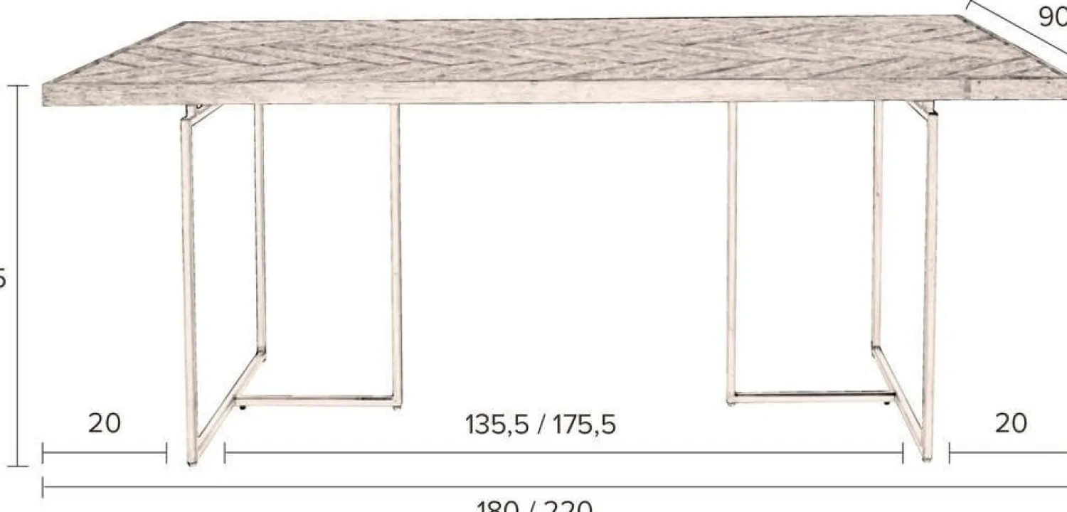 Houten Eettafels|Rechthoekige Eettafels-Dutchbone Class Eettafel Natural