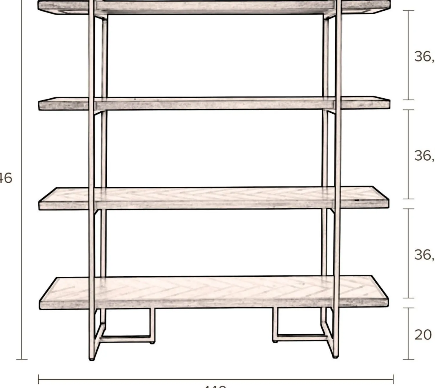 Boekenkasten|Vakkenkasten-Dutchbone Class Vakkenkast Brown