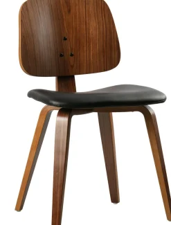 Eetkamerstoelen Zonder Armleuning-vtwonen Classic Eetkamerstoel Zwart, Walnoot