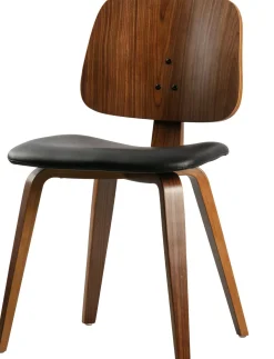 Eetkamerstoelen Zonder Armleuning-vtwonen Classic Eetkamerstoel Zwart, Walnoot