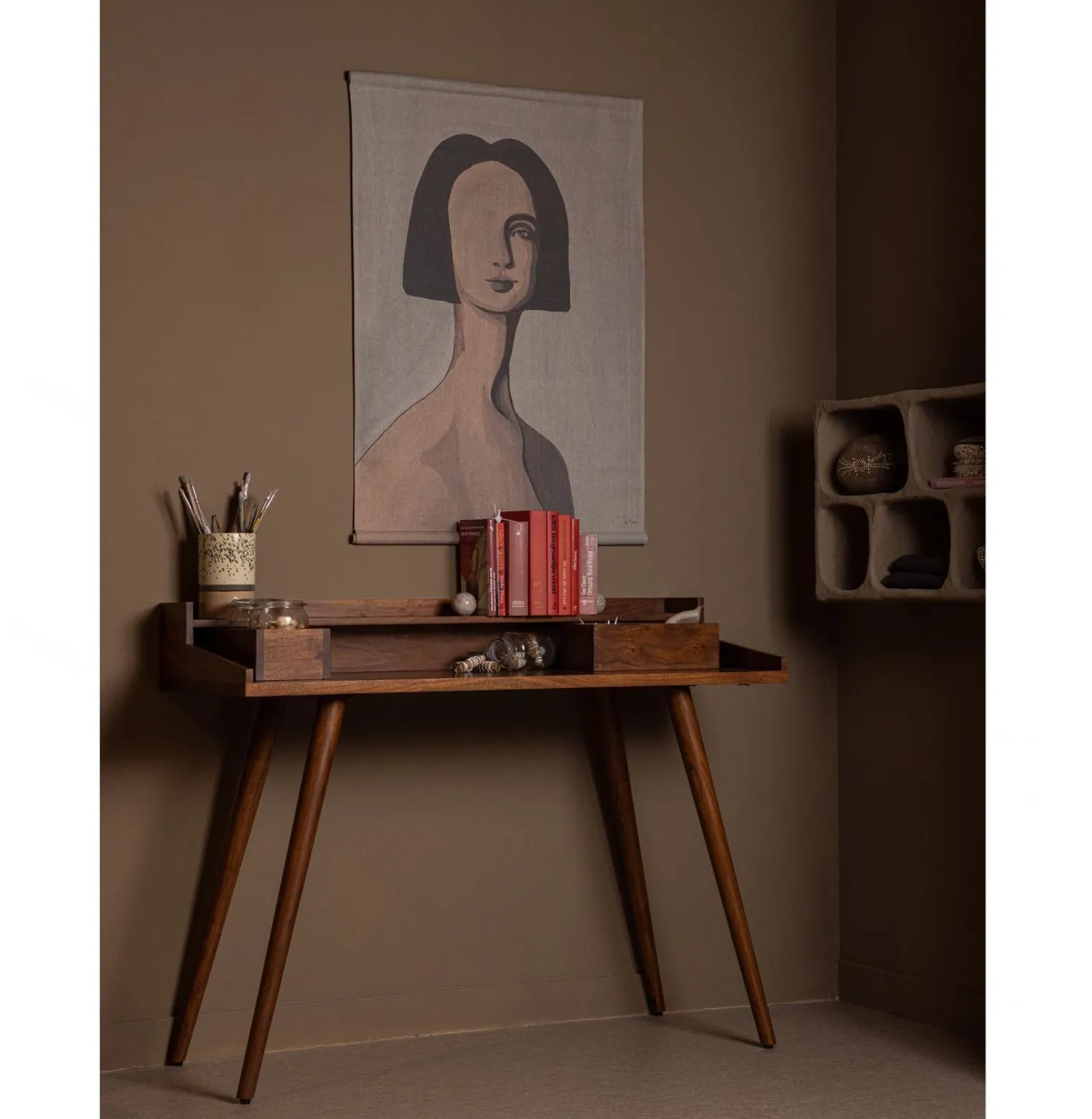 Opbergkasten|Opbergkasten-WOOOD Clay Wandkastje Grey