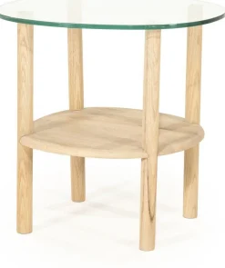 Glazen Bijzettafels-Eleonora Cleo Bijzettafel Naturel