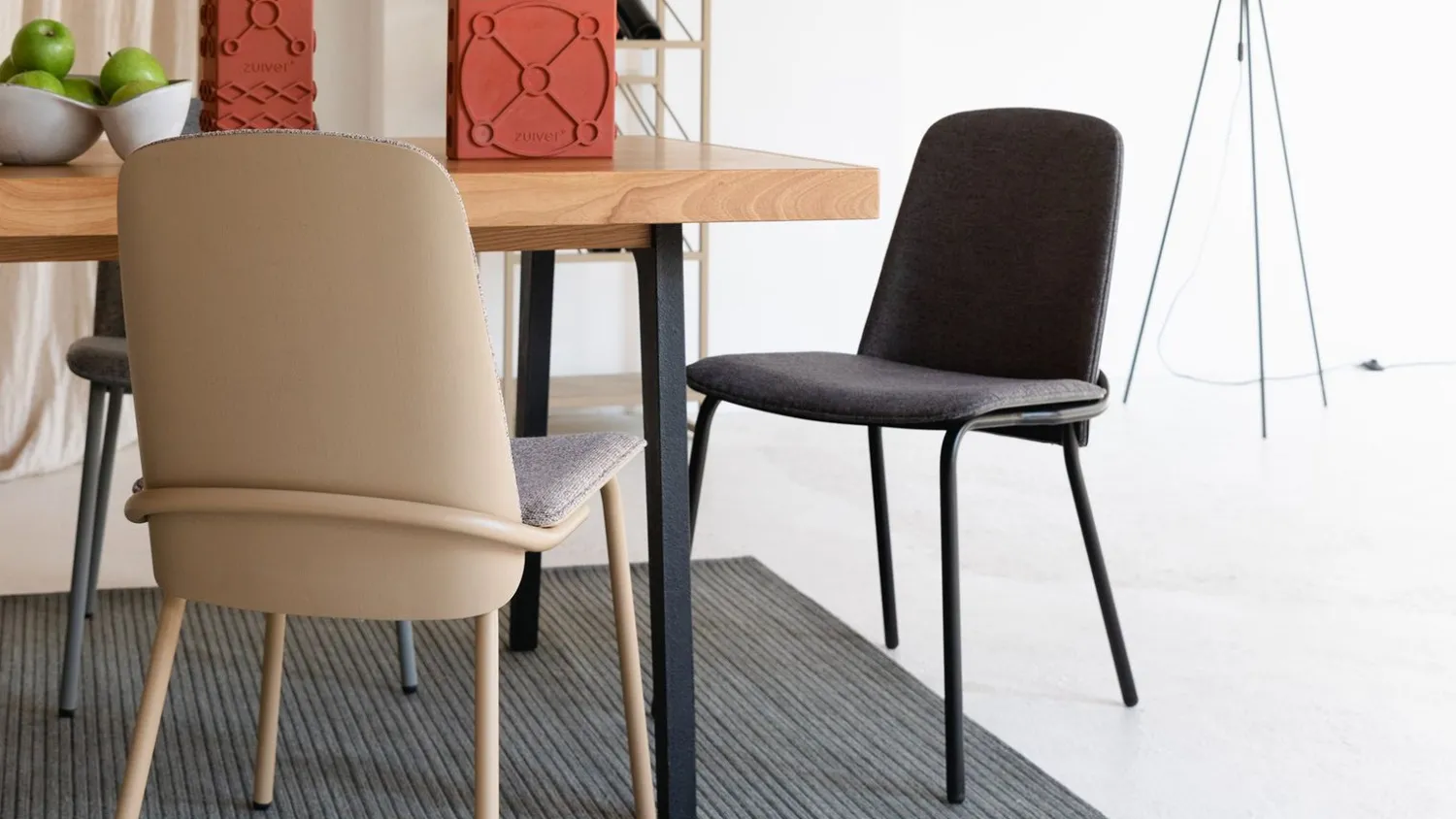 Eetkamerstoelen Zonder Armleuning-Zuiver Clip (set van 2) Eetkamerstoel Black, Grey