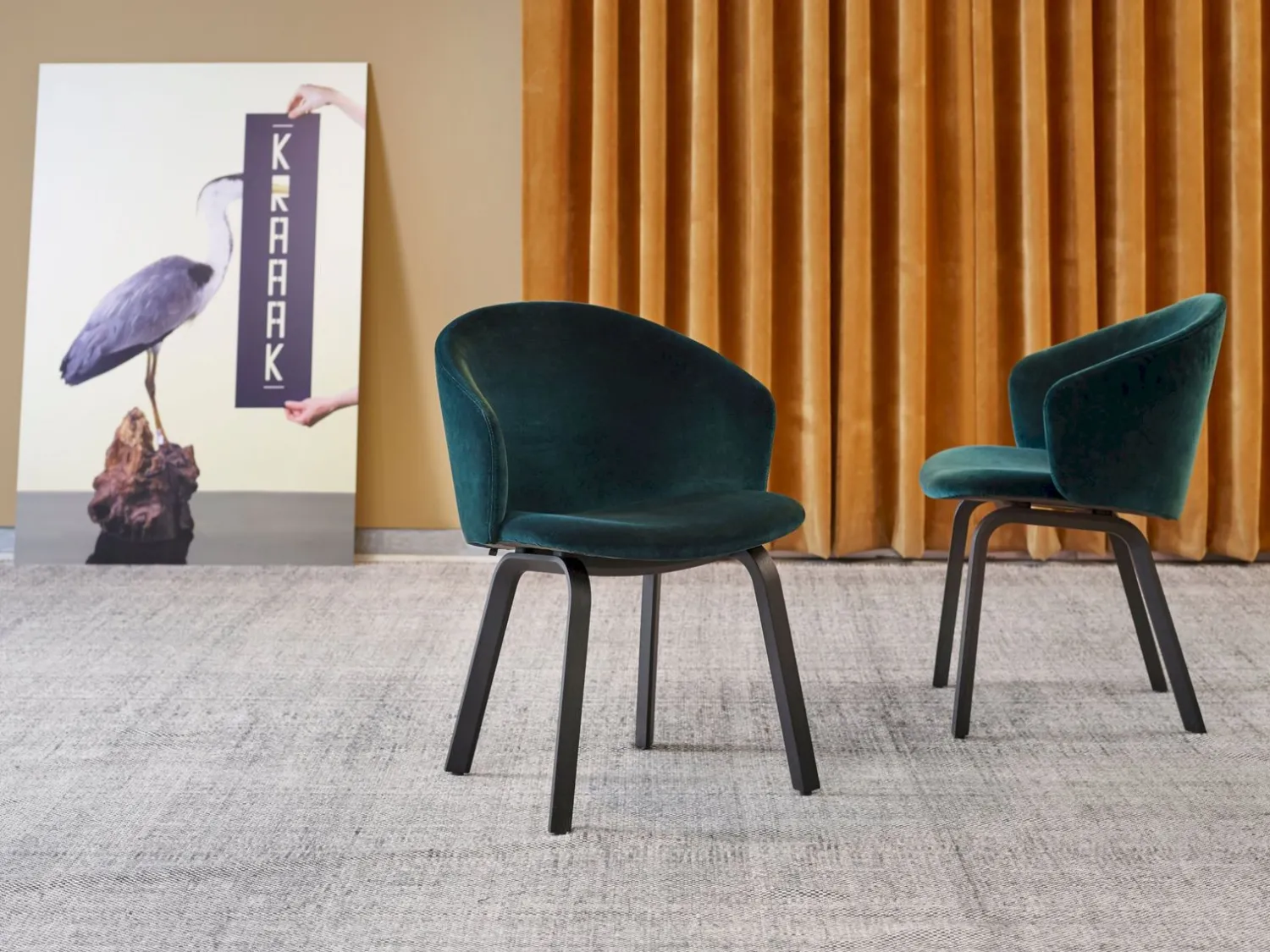 Design Stoelen|Eetkamerstoelen Met Wieltjes-Arco Close Eetkamerstoel Antraciet