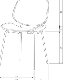 Eetkamerstoelen Zonder Armleuning-WOOOD Close In Eetkamerstoel Black
