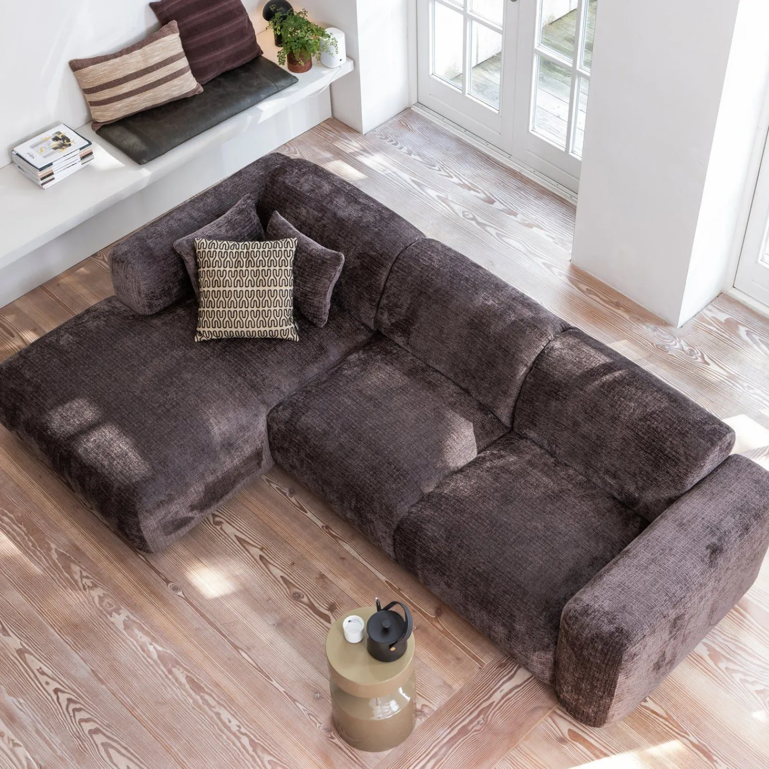 Hoekbanken-WOOOD Cloud Hoekbank Warm Brown