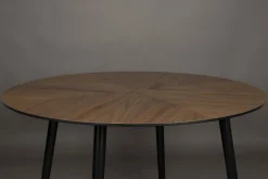 Houten Eettafels|Ronde Eettafels-Dutchbone Clover Rond Eettafel Bruin