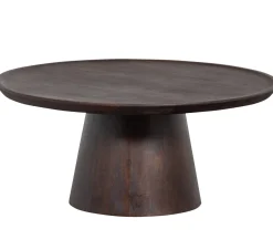 Houten Bijzettafels|Ronde Bijzettafels-vtwonen Coffee A Gogo Bijzettafel Walnut