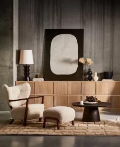 Houten Bijzettafels|Ronde Bijzettafels-vtwonen Coffee A Gogo Bijzettafel Walnut