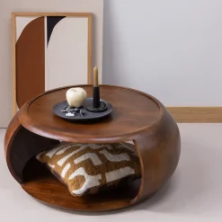 Houten Salontafels|Ronde Salontafels-WOOOD Cole Salontafel Bruin