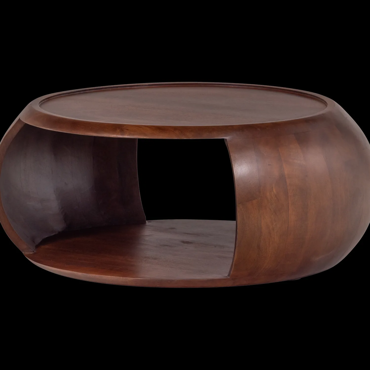 Houten Salontafels|Ronde Salontafels-WOOOD Cole Salontafel Bruin