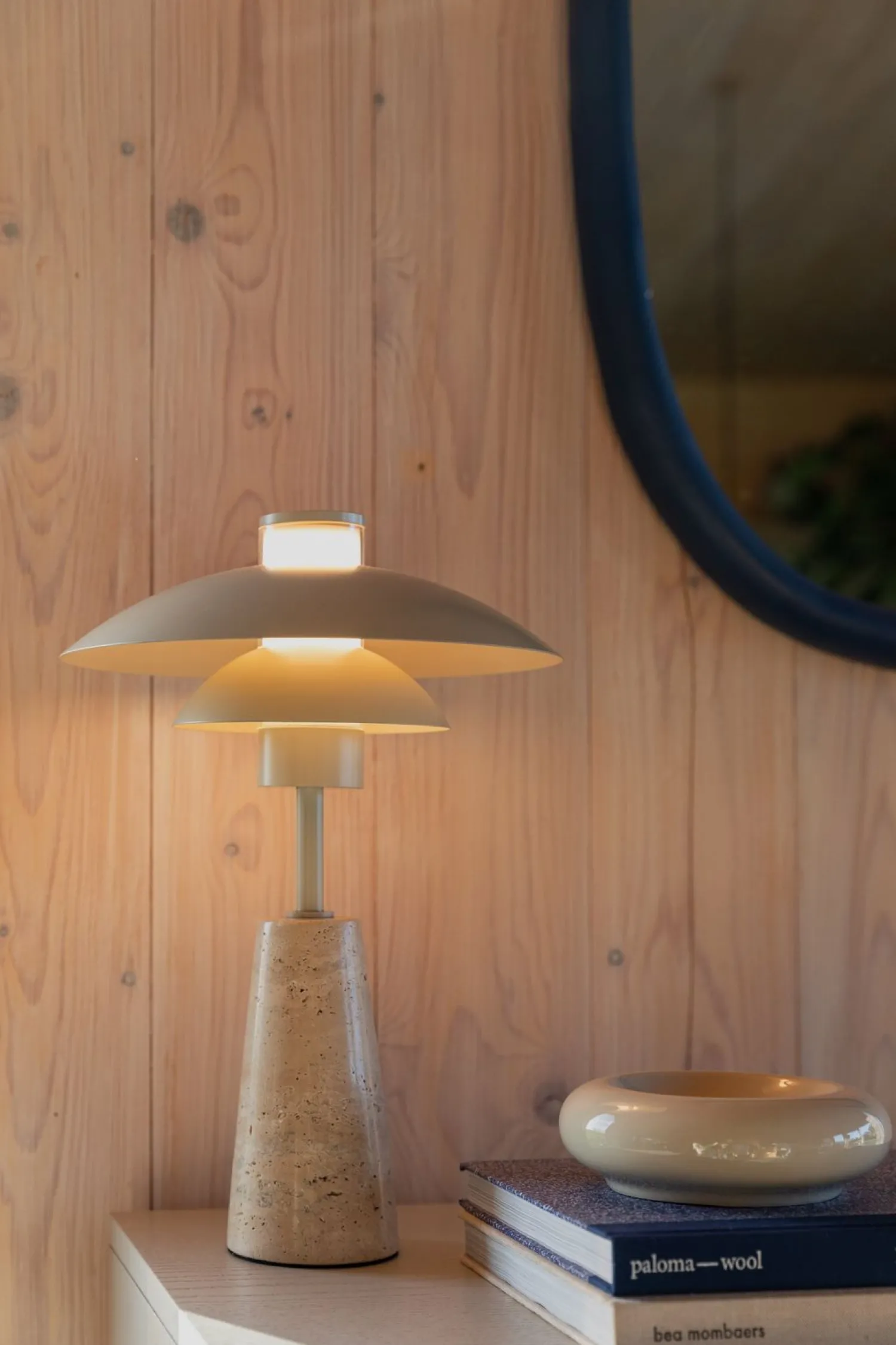 Tafellampen|Tafellampen-Zuiver Cole Tafellamp Beige