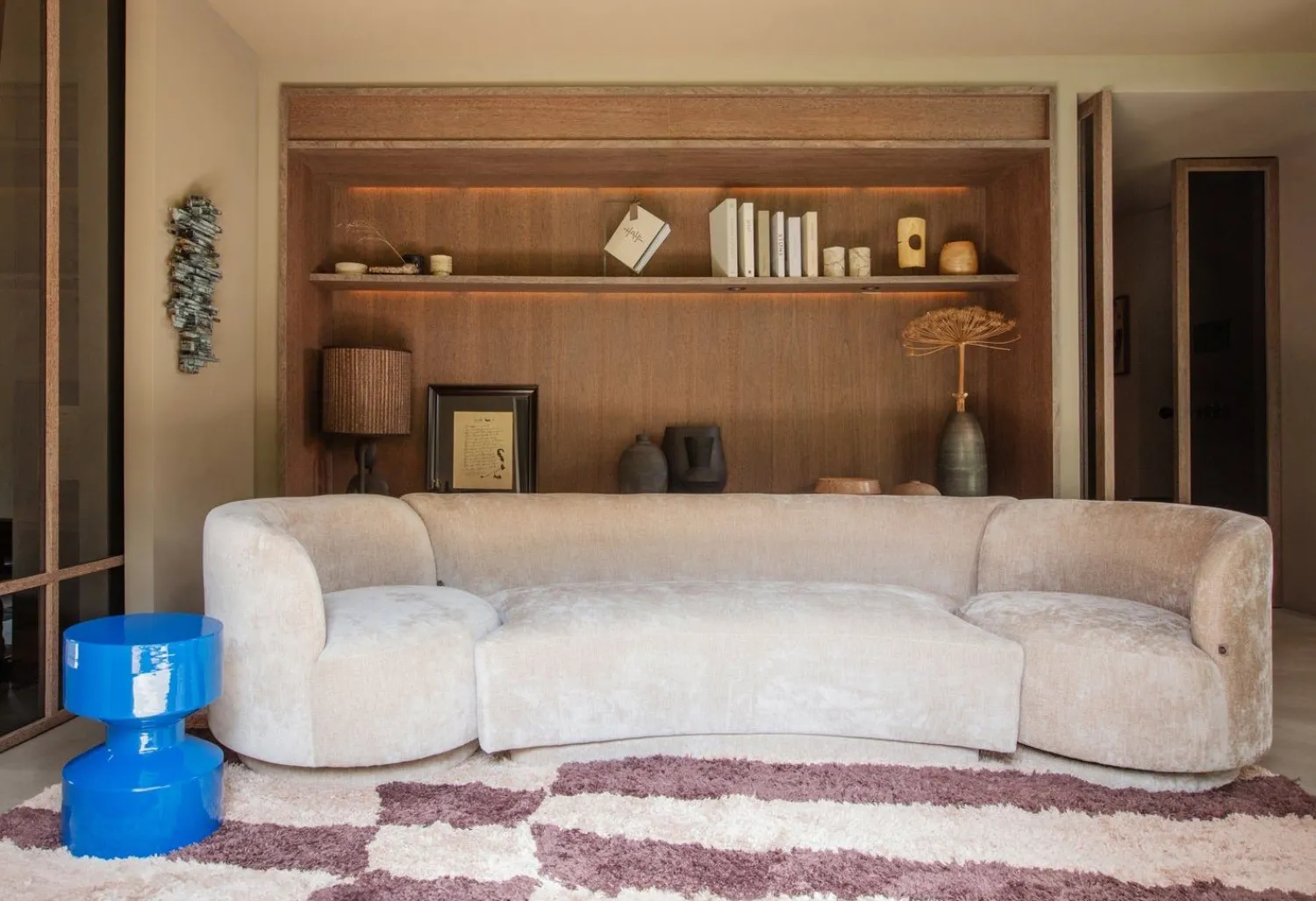 Elementenbanken-WOOOD Combi-Popular Fauteuil + Poef Elementenbank Natural
