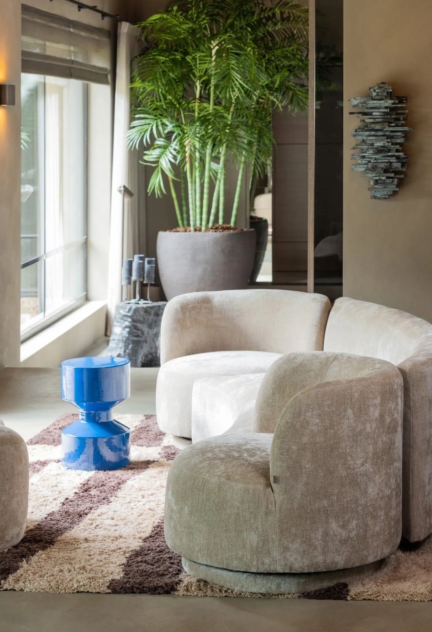 Elementenbanken-WOOOD Combi-Popular Fauteuil + Poef Elementenbank Natural