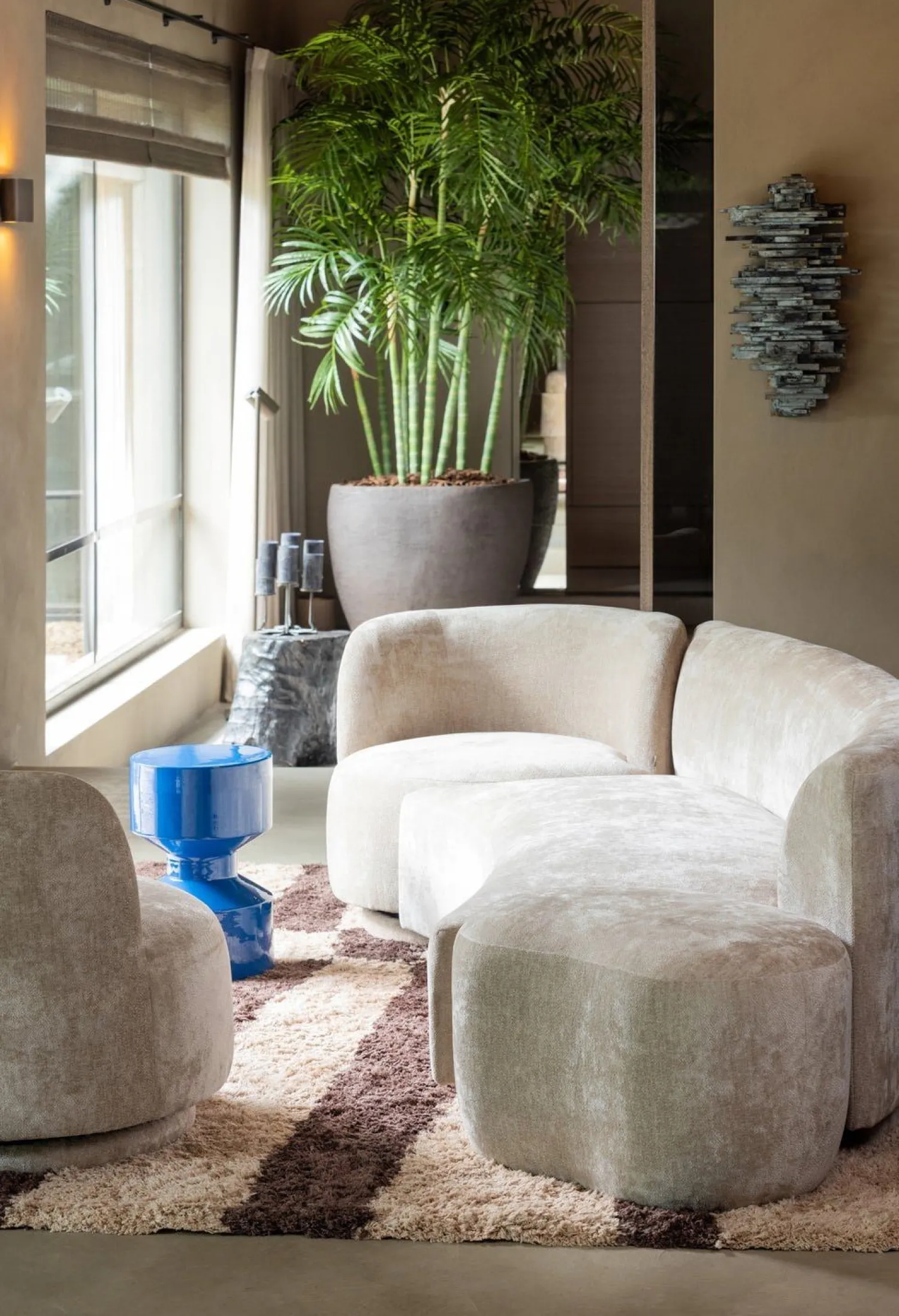Elementenbanken-WOOOD Combi-Popular Fauteuil + Poef Elementenbank Natural