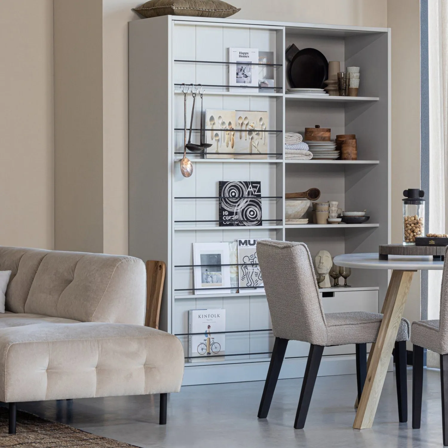 Houten Eettafels|Organische Eettafels-WOOOD Combi-tablo Eettafel Mist