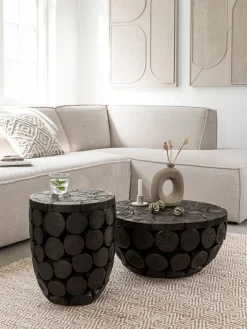 Houten Bijzettafels|Ronde Bijzettafels-MUST Living Cone Bijzettafel Zwart