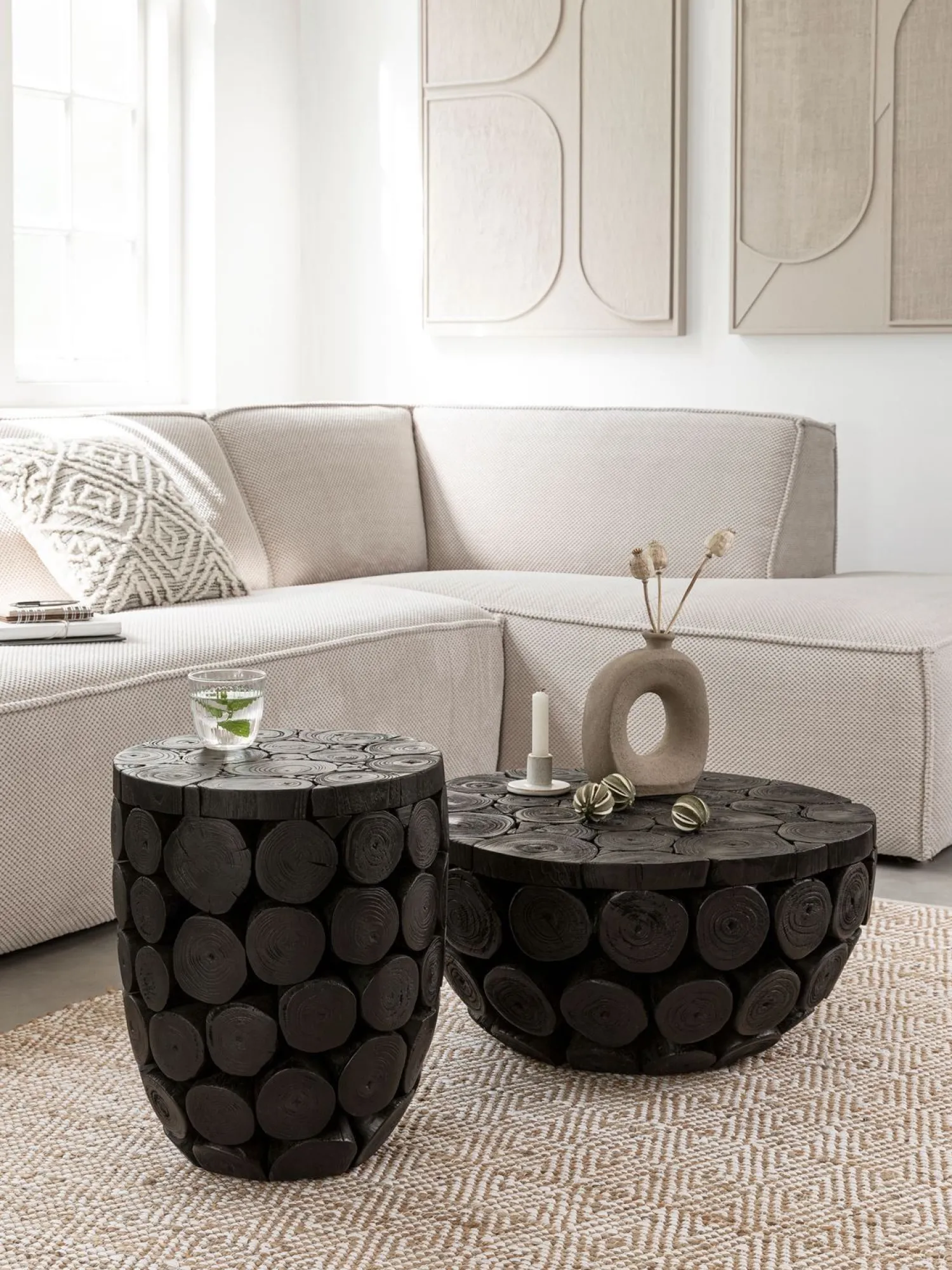 Houten Salontafels|Ronde Salontafels-MUST Living Cone Salontafel Zwart