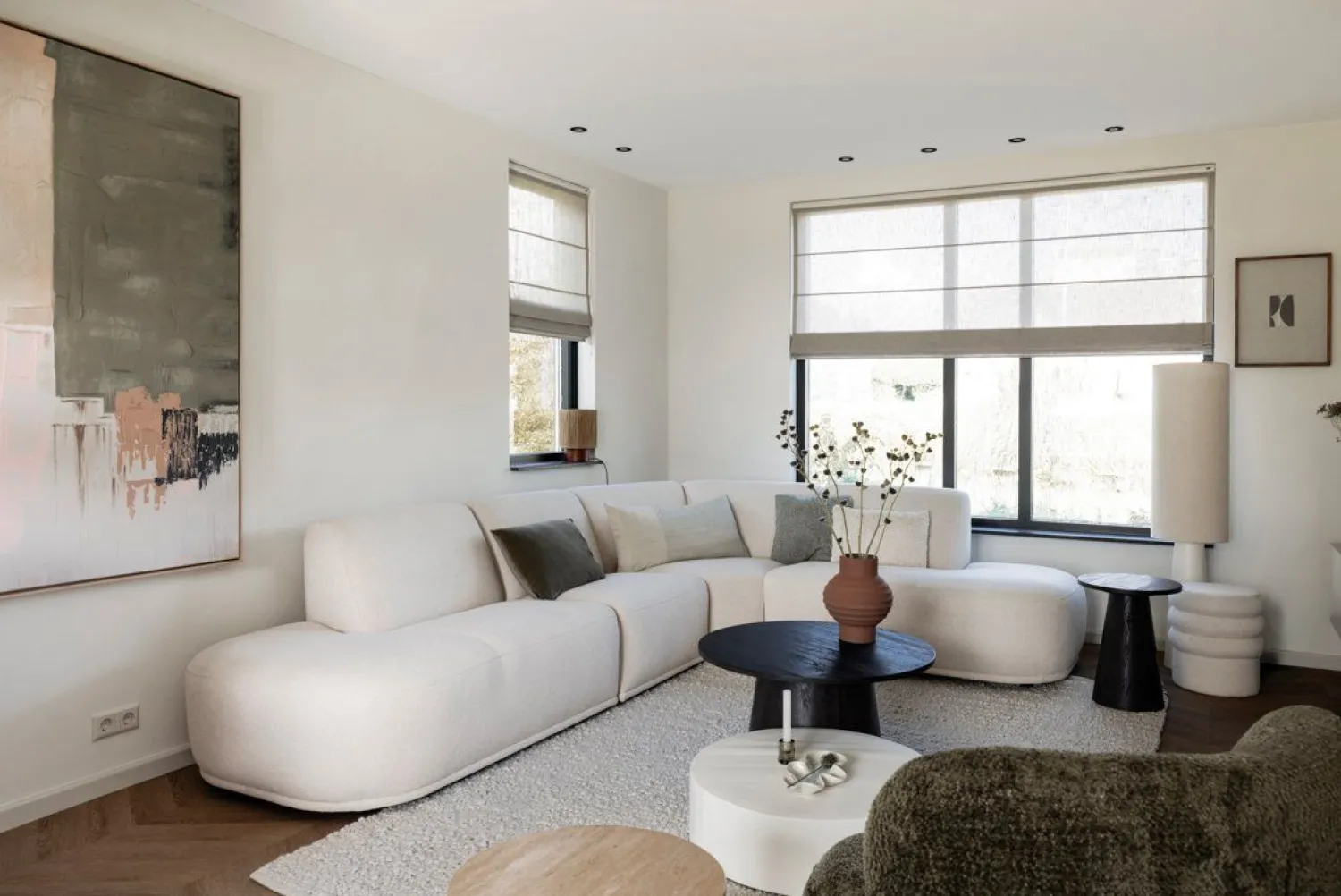 Vloerlampen|Vloerlampen-HKLIVING Cone XL Vloerlamp Cream