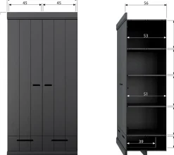 Opbergkasten|Opbergkasten-WOOOD Connect met lades Opbergkast Black