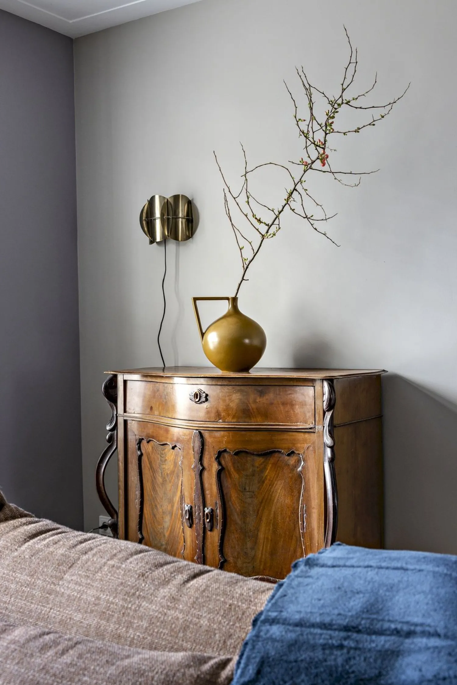 Wandlampen|Wandlampen-Dutchbone Corridor Wandlamp Antique Brass