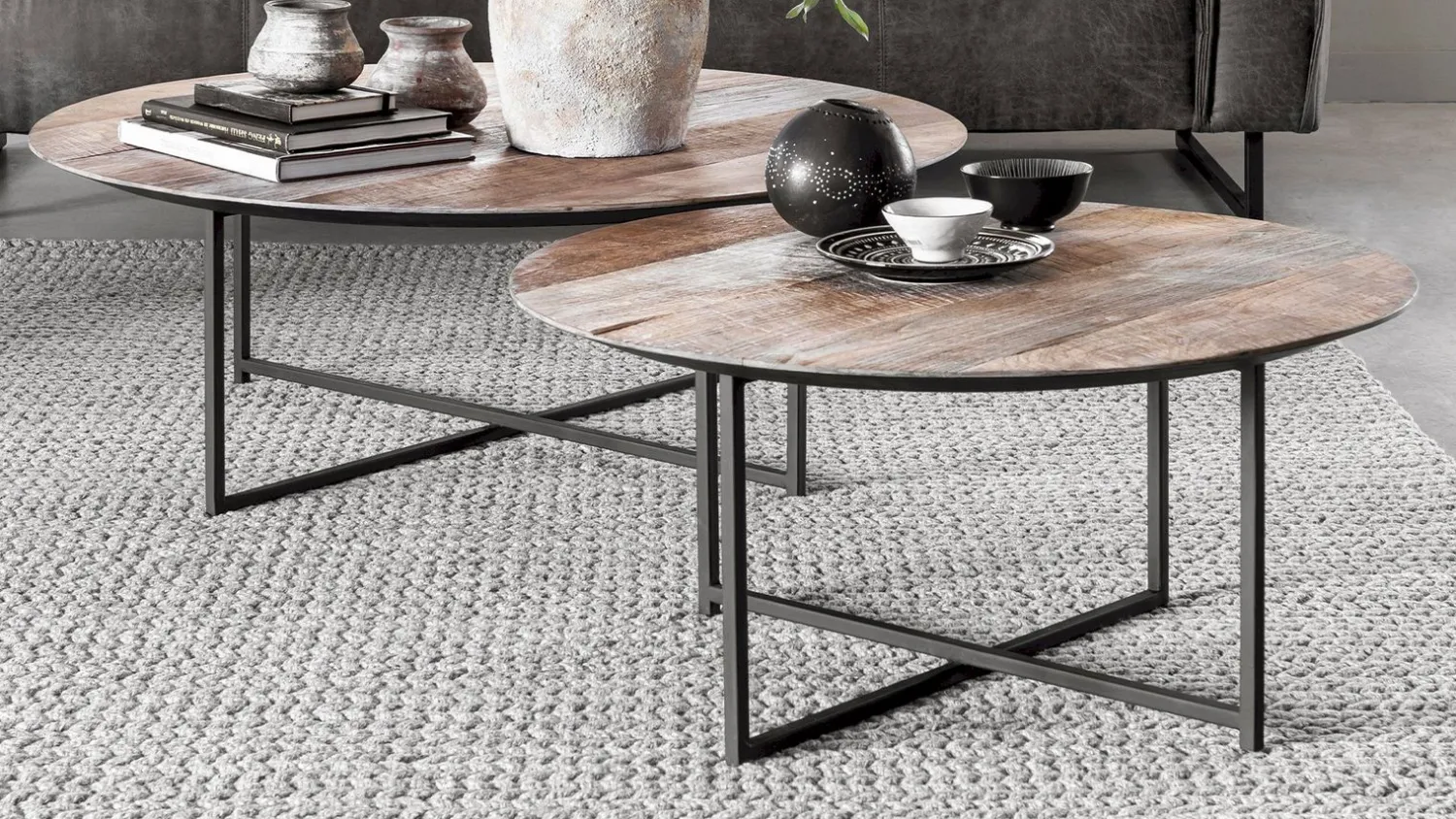 Houten Salontafels|Ronde Salontafels-DTP Home Cosmo Salontafel Bruin