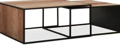 Houten Salontafels|Vierkante Salontafels-DTP Home Cosmo Salontafel Bruin