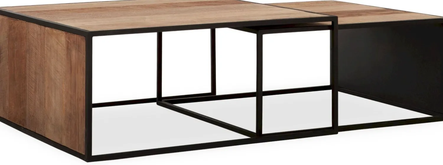 Houten Salontafels|Vierkante Salontafels-DTP Home Cosmo Salontafel Bruin