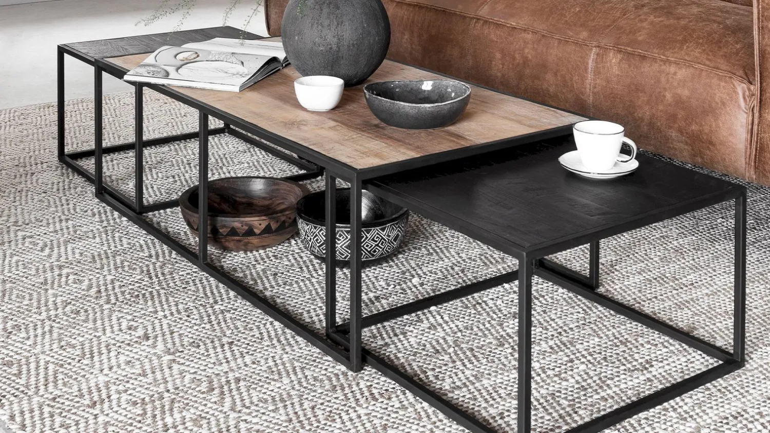 Houten Salontafels|Vierkante Salontafels-DTP Home Cosmo Salontafel Bruin