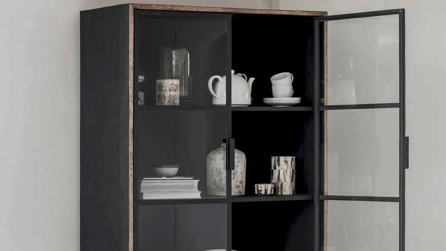 Vitrinekasten-DTP Home Cosmo Vitrinekast Bruin