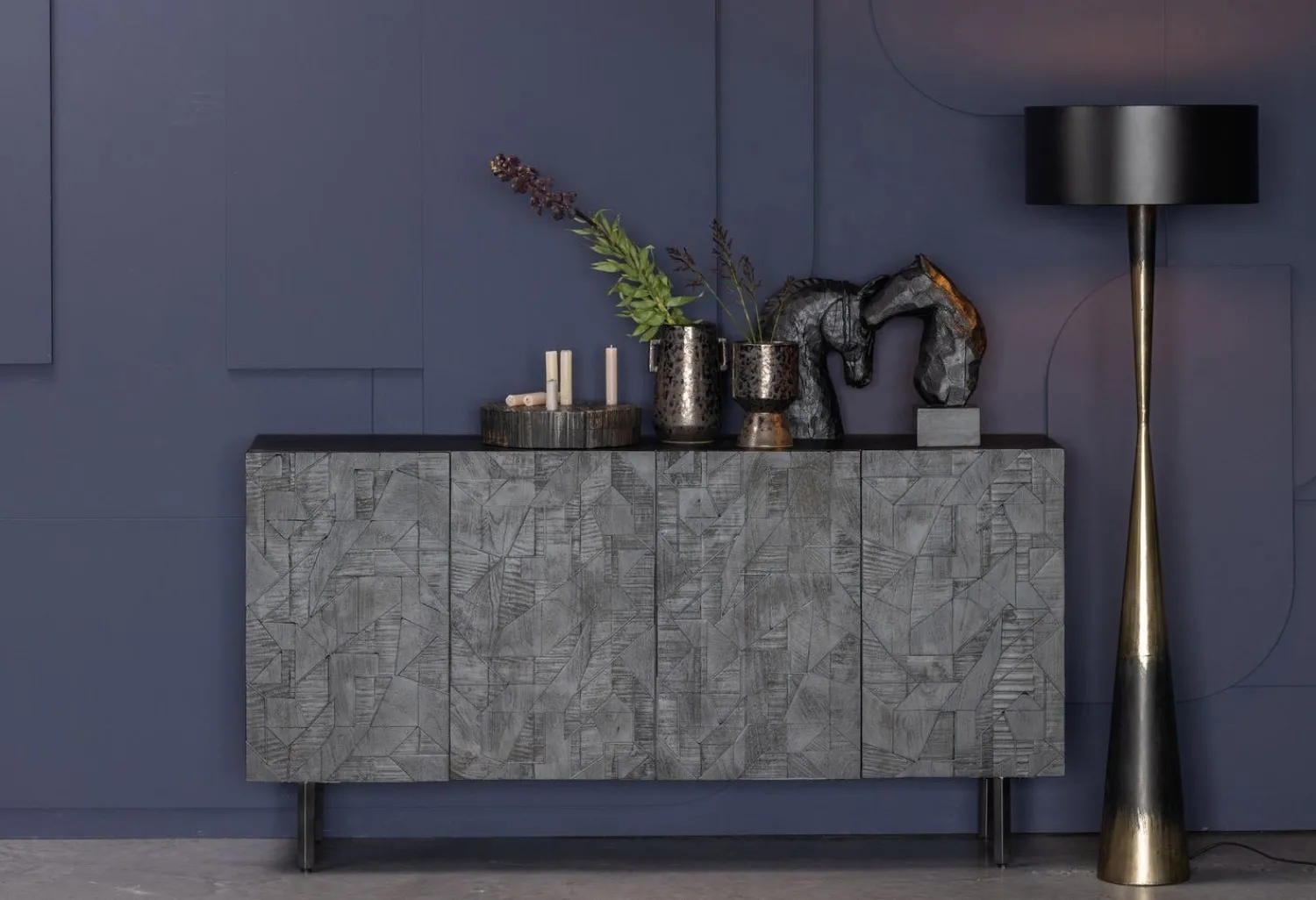 Dressoirs-WOOOD Counter Dressoir Zwart