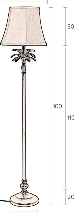 Industriële Vloerlampen|Vloerlampen-Dutchbone Cresta Vloerlamp Zwart, goud