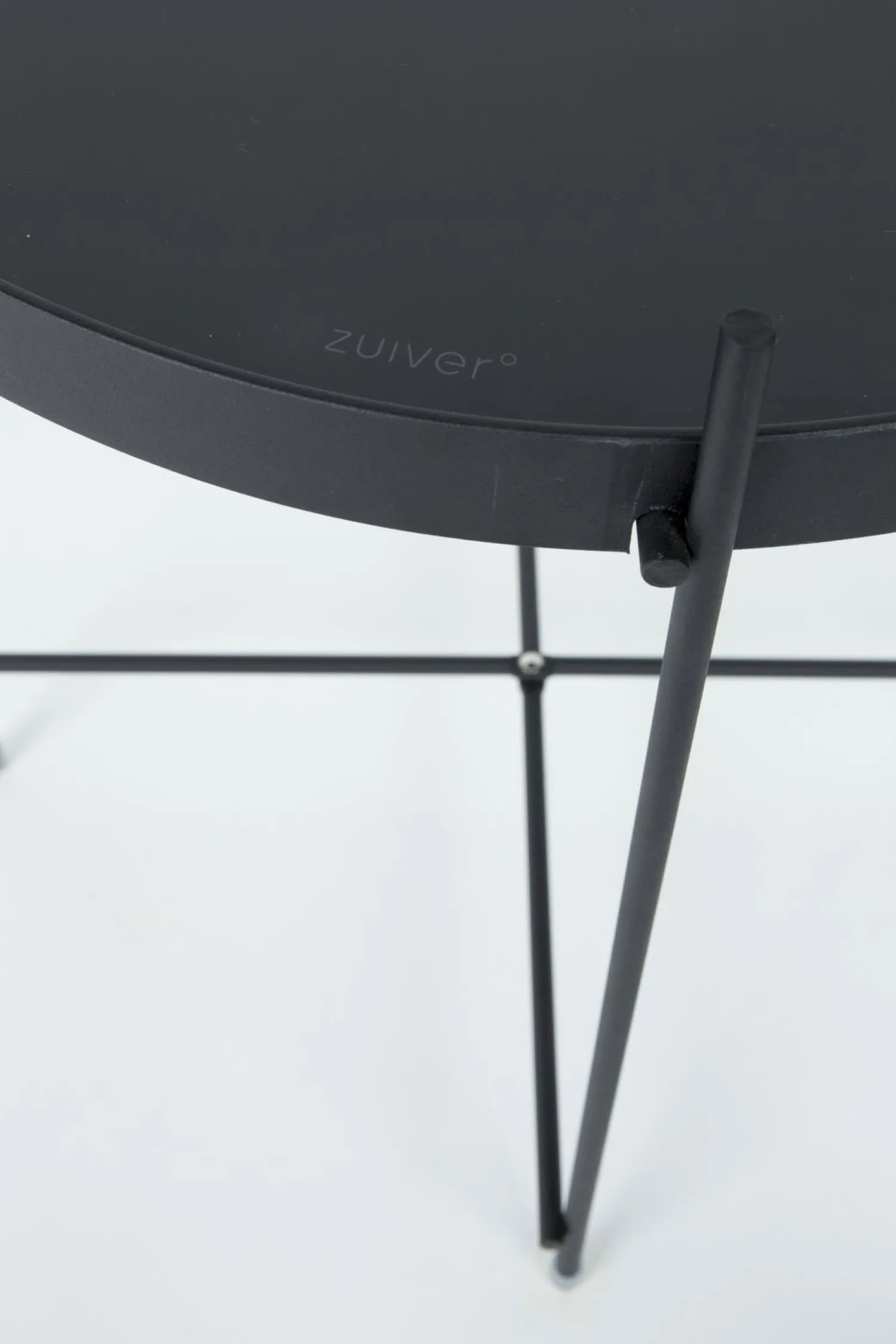 Glazen Bijzettafels|Ronde Bijzettafels-Zuiver Cupid Bijzettafel Black