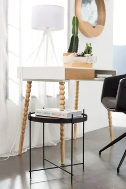 Glazen Bijzettafels|Ronde Bijzettafels-Zuiver Cupid Bijzettafel Black