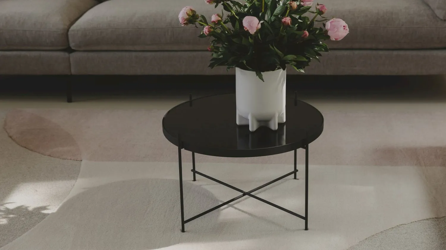 Glazen Bijzettafels|Ronde Bijzettafels-Zuiver Cupid L Bijzettafel Black