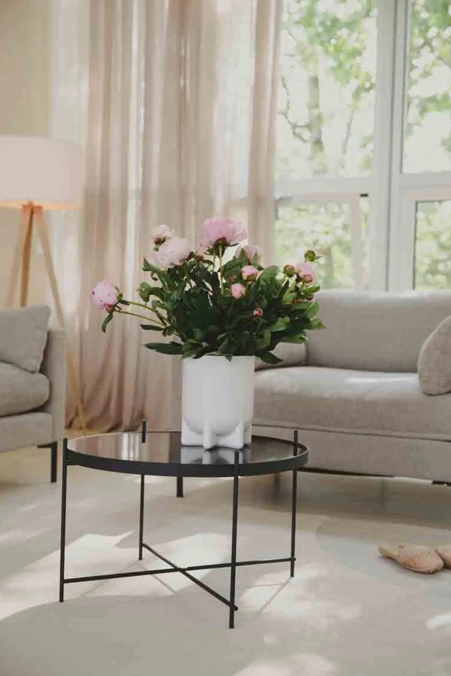 Glazen Bijzettafels|Ronde Bijzettafels-Zuiver Cupid L Bijzettafel Black
