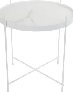 Marmeren Bijzettafels|Ronde Bijzettafels-Zuiver Cupid Marble Bijzettafel White