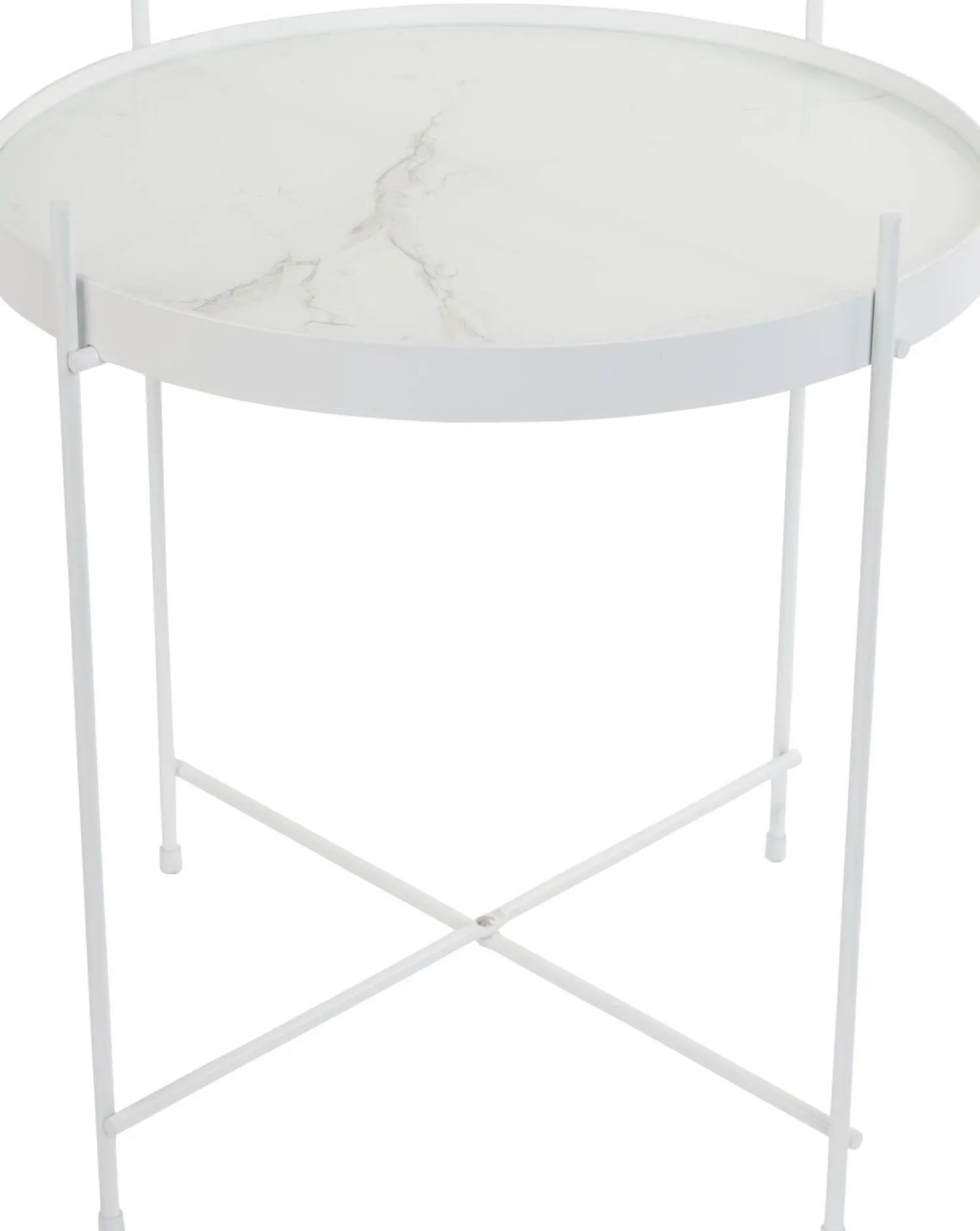 Marmeren Bijzettafels|Ronde Bijzettafels-Zuiver Cupid Marble Bijzettafel White