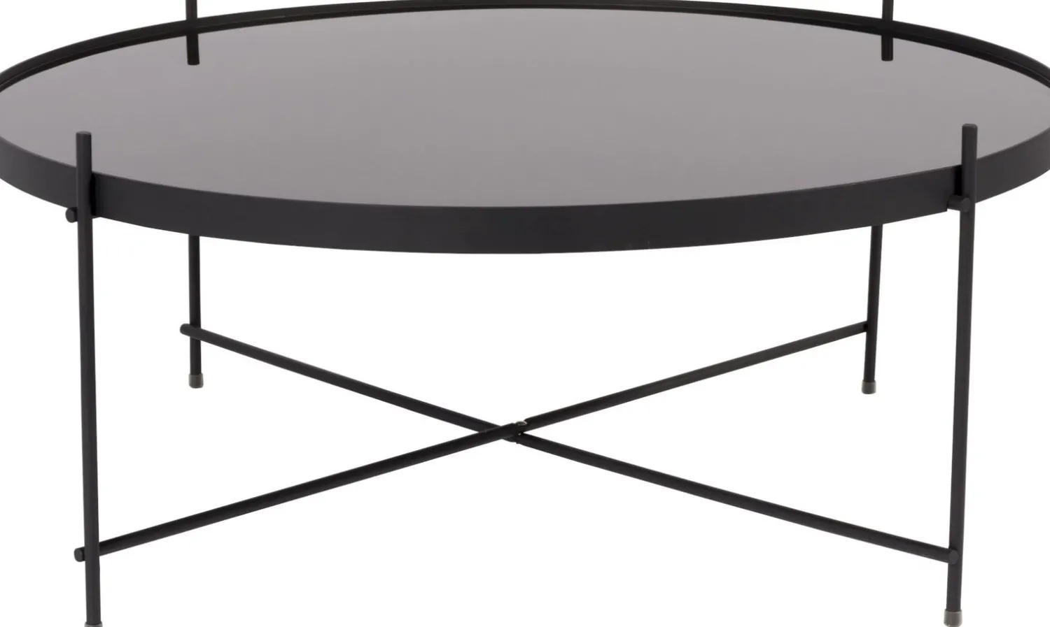 Glazen Bijzettafels|Ronde Bijzettafels-Zuiver Cupid XXL Bijzettafel Black