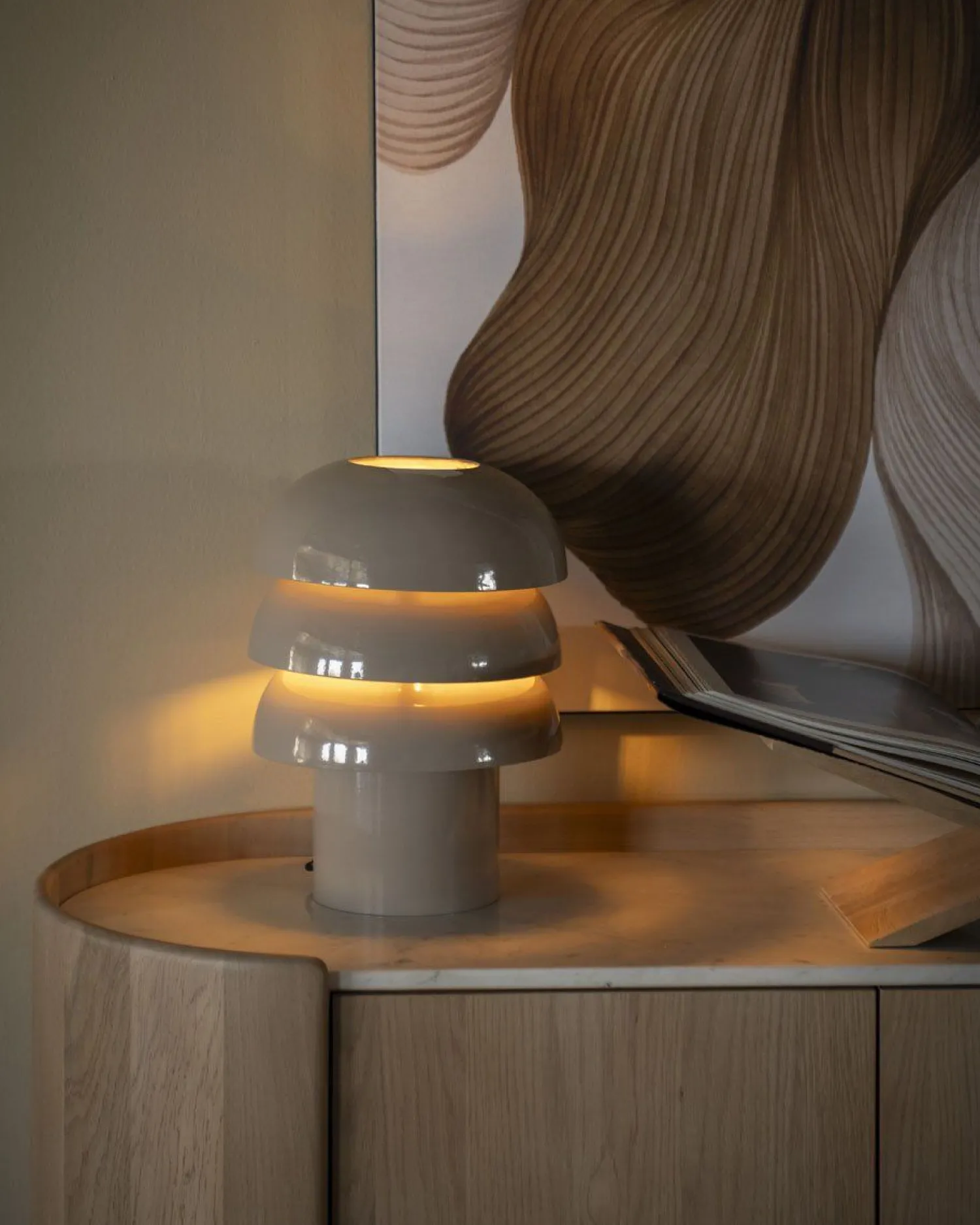 Tafellampen|Tafellampen-By Boo Curo Tafellamp Taupe