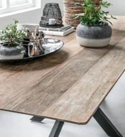 Houten Eettafels|Rechthoekige Eettafels-DTP Home Curves Eettafel Naturel