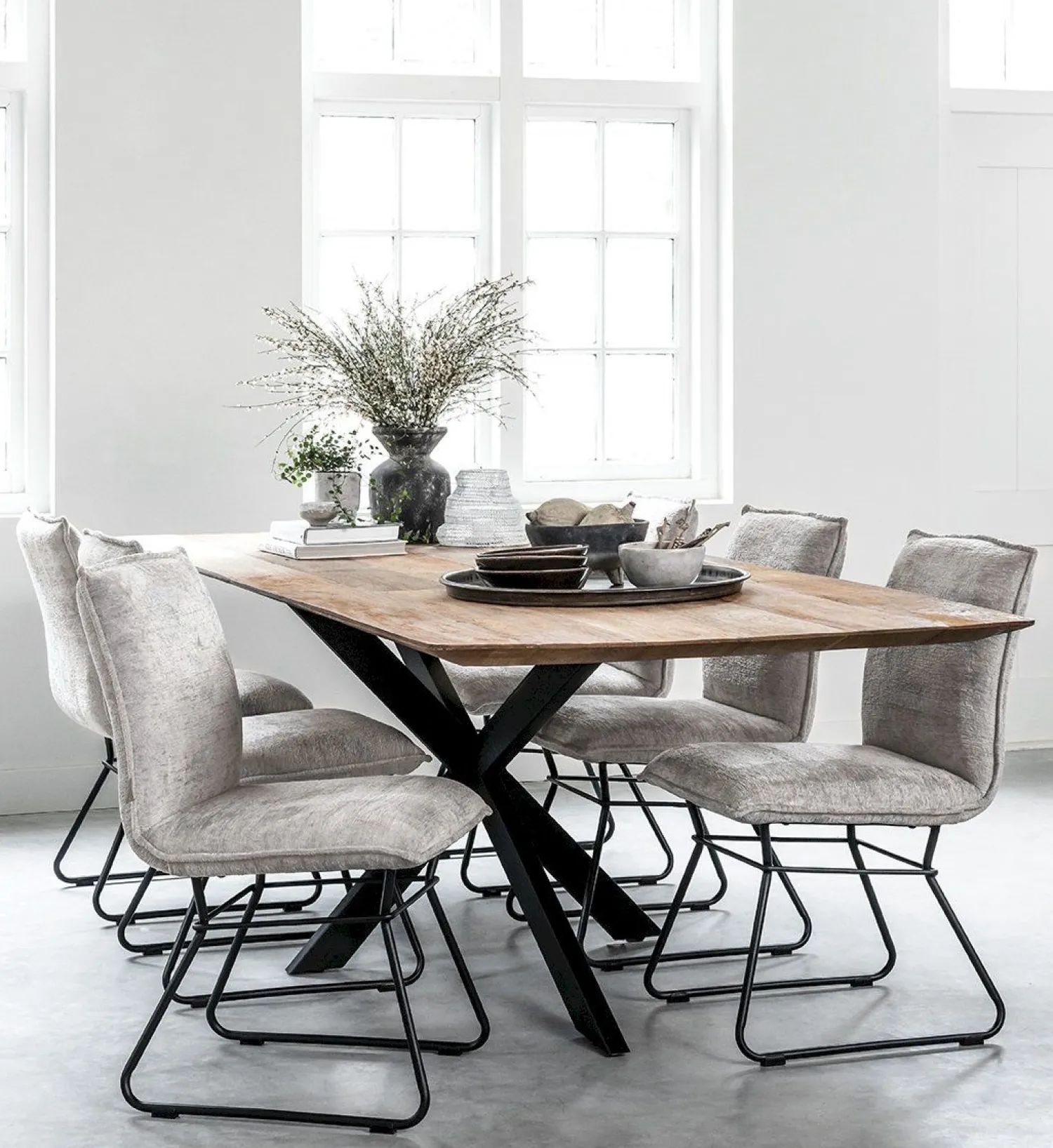 Houten Eettafels|Rechthoekige Eettafels-DTP Home Curves Eettafel Naturel