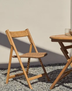 Tuinstoelen-Kave Home Dandara Tuinstoel Bruin, Naturel