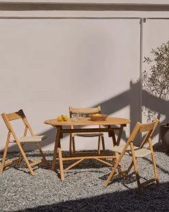 Tuinstoelen-Kave Home Dandara Tuinstoel Wit, Naturel