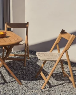 Tuinstoelen-Kave Home Dandara Tuinstoel Wit, Naturel