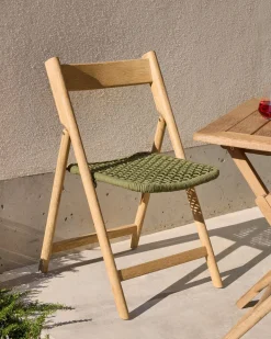 Tuinstoelen-Kave Home Dandara Tuinstoel Groen, Naturel
