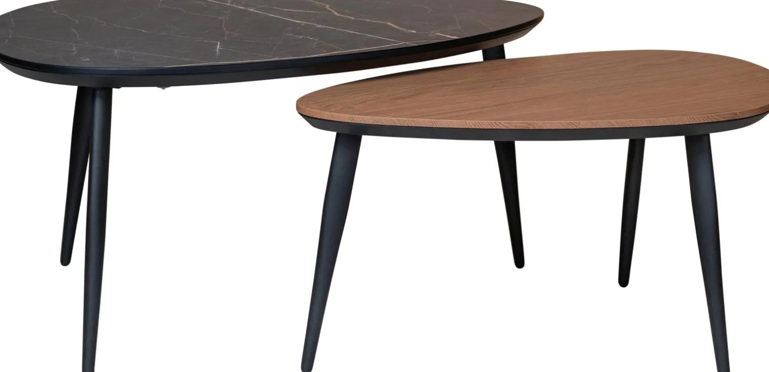 Organische Salontafels-Eijerkamp Collectie Dani Salontafelset Marble Bromo, Hazel